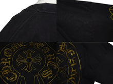 画像をギャラリービューアに読み込む, CHROME HEARTS クロムハーツ クロスプリント ロングスリーブＴシャツ ロゴ コットン ブラック ゴールド XXL 美品 中古 4c073293
