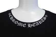 画像をギャラリービューアに読み込む, CHROME HEARTS クロムハーツ 半袖Tシャツ ネックロゴ クルーネック トップス 97729 コットン ブラック ホワイト XXL 美品 中古 4c073302