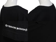 画像をギャラリービューアに読み込む, CHROME HEARTS クロムハーツ 半袖Tシャツ ネックロゴ クルーネック トップス 97729 コットン ブラック ホワイト XXL 美品 中古 4c073302
