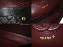 Load image into Gallery viewer, CHANEL シャネル マトラッセ25 Wフラップ Wチェーンショルダーバッグ 5番台 ラムスキン ブラック ゴールド 美品 中古 4c073326