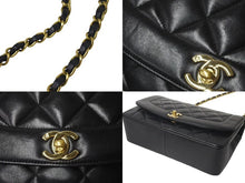 Load image into Gallery viewer, CHANEL シャネル マトラッセ25 ダイアナ ショルダーバッグ A01165 レザー ラムスキン 3番台 ゴールド金具 ブラック 美品 中古 4c073328