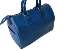 画像をギャラリービューアに読み込む, LOUIS VUITTON ルイヴィトン スピーディ25 M5923G ハンドバッグ ブルー シルバー金具 エピレザー 美品 中古 4c073335