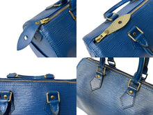 画像をギャラリービューアに読み込む, LOUIS VUITTON ルイヴィトン スピーディ25 M5923G ハンドバッグ ブルー シルバー金具 エピレザー 美品 中古 4c073335
