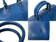 画像をギャラリービューアに読み込む, LOUIS VUITTON ルイヴィトン スピーディ25 M5923G ハンドバッグ ブルー シルバー金具 エピレザー 美品 中古 4c073335