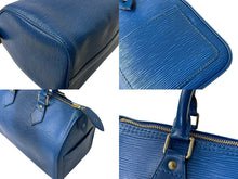 画像をギャラリービューアに読み込む, LOUIS VUITTON ルイヴィトン スピーディ25 M5923G ハンドバッグ ブルー シルバー金具 エピレザー 美品 中古 4c073335