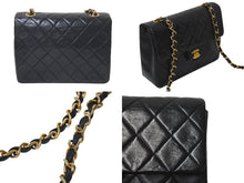 Load image into Gallery viewer, 極美品 CHANEL シャネル 縦長 15cm ミニマトラッセ20 チェーンショルダーバッグ 1番台 ラムスキン ブラック ゴールド 中古 4c073341