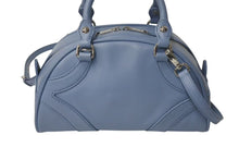画像をギャラリービューアに読み込む, 極美品 PRADA プラダ ボウリングバッグ ハンドバッグ ショルダーバッグ 2WAY 1BB071 ブルー カーフスキン ロゴ シルバー金具 中古 4c073344
