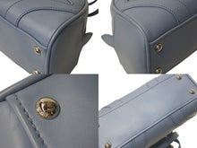 画像をギャラリービューアに読み込む, 極美品 PRADA プラダ ボウリングバッグ ハンドバッグ ショルダーバッグ 2WAY 1BB071 ブルー カーフスキン ロゴ シルバー金具 中古 4c073344