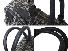 Load image into Gallery viewer, Christian Dior クリスチャンディオール トロッター 25cm ハンドバッグ BO A 0023 ブラック シルバー金具 美品 中古 4c073348