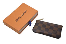 画像をギャラリービューアに読み込む, 極美品 LOUIS VUITTON ルイヴィトン ポシェット クレ キー コインケース N62658 ダミエキャンバス ブラウン ゴールド 中古 4c073355