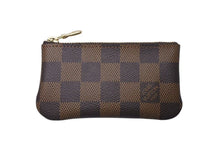 画像をギャラリービューアに読み込む, 極美品 LOUIS VUITTON ルイヴィトン ポシェット クレ キー コインケース N62658 ダミエキャンバス ブラウン ゴールド 中古 4c073355