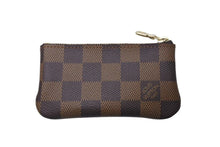画像をギャラリービューアに読み込む, 極美品 LOUIS VUITTON ルイヴィトン ポシェット クレ キー コインケース N62658 ダミエキャンバス ブラウン ゴールド 中古 4c073355