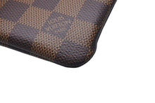 画像をギャラリービューアに読み込む, 極美品 LOUIS VUITTON ルイヴィトン ポシェット クレ キー コインケース N62658 ダミエキャンバス ブラウン ゴールド 中古 4c073355