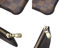 画像をギャラリービューアに読み込む, 極美品 LOUIS VUITTON ルイヴィトン ポシェット クレ キー コインケース N62658 ダミエキャンバス ブラウン ゴールド 中古 4c073355