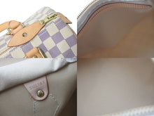 画像をギャラリービューアに読み込む, 新品同様 LOUIS VUITTON ルイヴィトン スピーディ25 ハンドバッグ N41371 ダミエアズールキャンバス ホワイト ブラウン 中古 4c073357