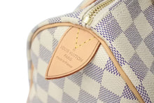画像をギャラリービューアに読み込む, 新品同様 LOUIS VUITTON ルイヴィトン スピーディ25 ハンドバッグ N41371 ダミエアズールキャンバス ホワイト ブラウン 中古 4c073357