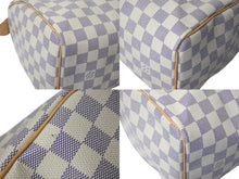 画像をギャラリービューアに読み込む, 新品同様 LOUIS VUITTON ルイヴィトン スピーディ25 ハンドバッグ N41371 ダミエアズールキャンバス ホワイト ブラウン 中古 4c073357