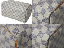 画像をギャラリービューアに読み込む, 新品同様 LOUIS VUITTON ルイヴィトン スピーディ25 ハンドバッグ N41371 ダミエアズールキャンバス ホワイト ブラウン 中古 4c073358