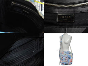 PRADA プラダ ショルダーバッグ 2VH031 コミックプリント マルチプリント 18SS マルチカラー レザー シルバー金具 美品 中古 4c073362