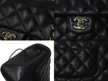 Load image into Gallery viewer, 極美品 CHANEL シャネル 横長 20cm ショルダーバッグ ランダム番台 ミニマトラッセショルダーチェーン ブラック ラムスキン 中古 4c073376