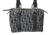 画像をギャラリービューアに読み込む, Christian Dior クリスチャンディオール トロッター 20cm ミニハンドバッグ PZ0022 イタリア製 ブラック シルバー金具 美品 中古 4c073379
