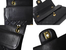 Load image into Gallery viewer, CHANEL シャネル マトラッセ25 Wフラップ Wチェーンショルダーバッグ 2番台 ラムスキン ブラック ゴールド 美品 中古 4c073381
