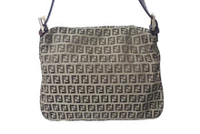 画像をギャラリービューアに読み込む, FENDI フェンディ ズッキーノ マンマバケット キャンバス レザー ワンショルダーバッグ ベージュ ブラウン ゴールド金具 8BR001 美品 中古 4c073382