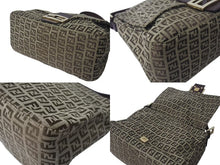 画像をギャラリービューアに読み込む, FENDI フェンディ ズッキーノ マンマバケット キャンバス レザー ワンショルダーバッグ ベージュ ブラウン ゴールド金具 8BR001 美品 中古 4c073382