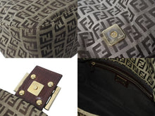 画像をギャラリービューアに読み込む, FENDI フェンディ ズッキーノ マンマバケット キャンバス レザー ワンショルダーバッグ ベージュ ブラウン ゴールド金具 8BR001 美品 中古 4c073382