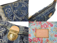 画像をギャラリービューアに読み込む, LOUISVUITTON ルイヴィトン パウチィ ワンショルダーバッグ M95382 パッチワーク モノグラムデニム ブルー 美品 中古 4c073389