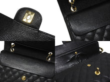 Load image into Gallery viewer, 極美品 CHANEL シャネル ショルダーバッグ マトラッセ25 キャビアスキン ダブルフラップ ブラック ゴールド金具 8番台 A01112 中古 4c073392