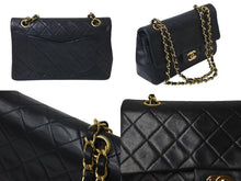 Load image into Gallery viewer, 極美品 CHANEL シャネル マトラッセ23 Wフラップ チェーン ショルダーバッグ ラムスキン1番台 ブラック ゴールド金具 中古 4c073393