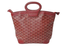 画像をギャラリービューアに読み込む, GOYARD ゴヤール ハンドバッグ ベルーガPM レッド ゴヤールディンキャンバス レザー シルバー金具 美品 中古 4c073406
