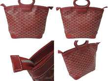 画像をギャラリービューアに読み込む, GOYARD ゴヤール ハンドバッグ ベルーガPM レッド ゴヤールディンキャンバス レザー シルバー金具 美品 中古 4c073406