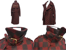 画像をギャラリービューアに読み込む, 新品同様 LOUIS VUITTON ルイヴィトン 24SS ダミエ ユーティリティ コート レッド RM241 HRK HQC90E ロゴ アウター ゴールド金具 サイズ60 中古 4c073414