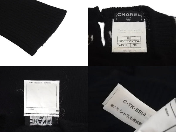 CHANEL Knit Sweater Necklace Vintage P05572V00254 Made in England Cashmere Black Size 38 Good Condition Used 4c073420