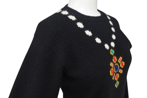 CHANEL Knit Sweater Necklace Vintage P05572V00254 Made in England Cashmere Black Size 38 Good Condition Used 4c073420