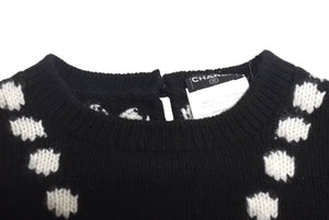 CHANEL Knit Sweater Necklace Vintage P05572V00254 Made in England Cashmere Black Size 38 Good Condition Used 4c073420
