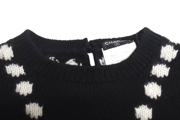 CHANEL Knit Sweater Necklace Vintage P05572V00254 Made in England Cashmere Black Size 38 Good Condition Used 4c073420
