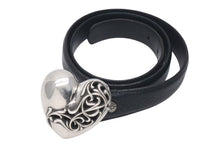 画像をギャラリービューアに読み込む, CHROME HEARTS クロムハーツ ハート モチーフ レザーベルト サイズ30 1995 サイズ36 sterling刻印 レザー 美品 中古 4c073431