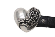 画像をギャラリービューアに読み込む, CHROME HEARTS クロムハーツ ハート モチーフ レザーベルト サイズ30 1995 サイズ36 sterling刻印 レザー 美品 中古 4c073431