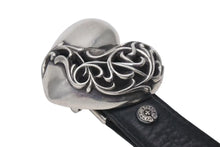 画像をギャラリービューアに読み込む, CHROME HEARTS クロムハーツ ハート モチーフ レザーベルト サイズ30 1995 サイズ36 sterling刻印 レザー 美品 中古 4c073431