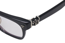 画像をギャラリービューアに読み込む, CHROME HEARTS クロムハーツ GITTIN ANY？-A メガネ 度入り サイズ52□19-145 ブラック プラスチック シルバー925 美品 中古 4c073434