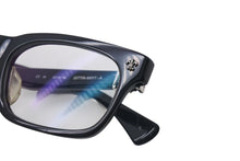 画像をギャラリービューアに読み込む, CHROME HEARTS クロムハーツ GITTIN ANY？-A メガネ 度入り サイズ52□19-145 ブラック プラスチック シルバー925 美品 中古 4c073434