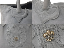 画像をギャラリービューアに読み込む, CHROME HEARTS クロムハーツ トートバッグ FS BSフレア パッチ グレー スエードレザー 美品 中古 4c073436