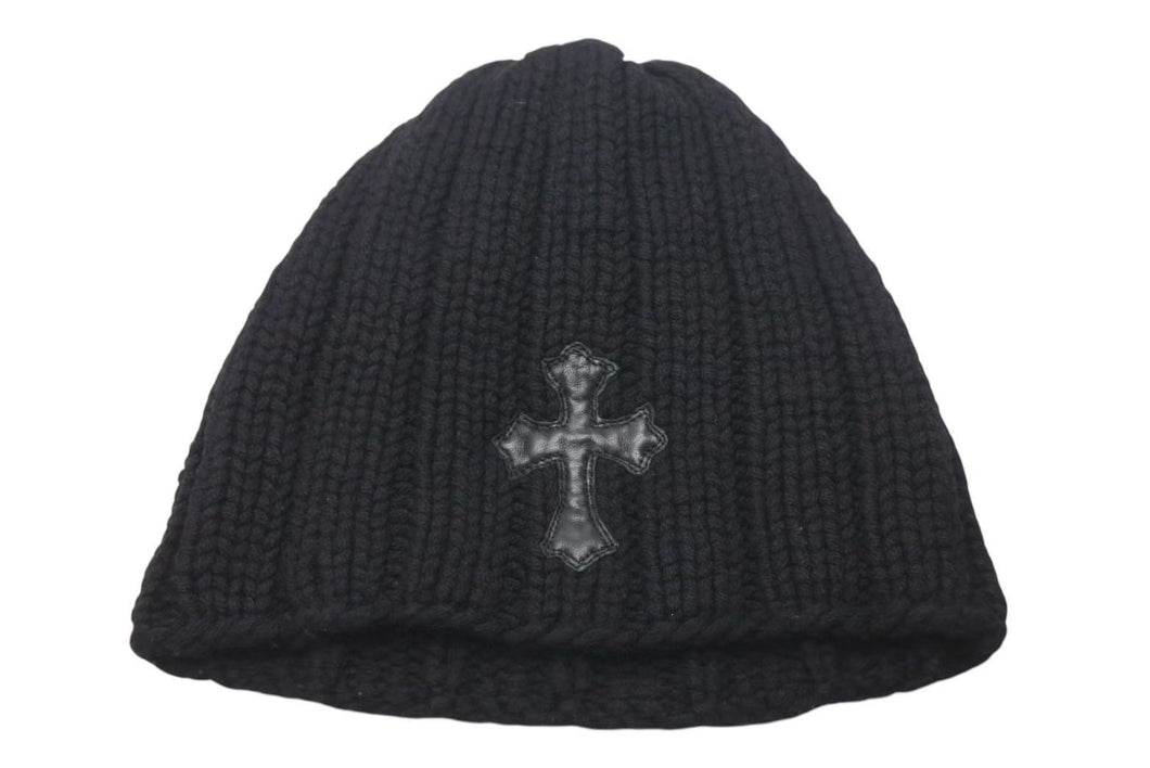 CHROME HEARTS クロムハーツ／クロスパッチ付カシミヤニット帽／シルバ クロムハーツ カシミヤ ニットキャップ CHROME HEARTS クロムハーツ