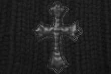 画像をギャラリービューアに読み込む, 極美品 CHROME HEARTS クロムハーツ クロスパッチ カシミヤ ニット帽 ビーニー ブラック 帽子 シルバー金具 OS 中古 4c073439