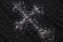 画像をギャラリービューアに読み込む, 極美品 CHROME HEARTS クロムハーツ クロスパッチ カシミヤ ニット帽 ビーニー ブラック 帽子 シルバー金具 OS 中古 4c073439