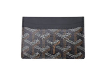 Load image into Gallery viewer, 新品未使用品 GOYARD ゴヤール サンシュルピス カードケース キャンバス レザー ブラック 中古 4c073440