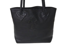 画像をギャラリービューアに読み込む, 極美品 CHROME HEARTS クロムハーツ FSトートバッグ セメタリークロスパッチ レザー シルバー925 ブラック 中古 4c073443